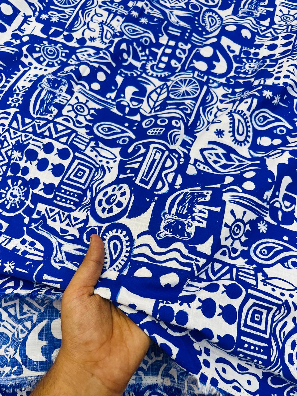 Most Premium Pure KHAADI Cotton Fabric With DIGITAL PRINTED (Big WIDTH!!)