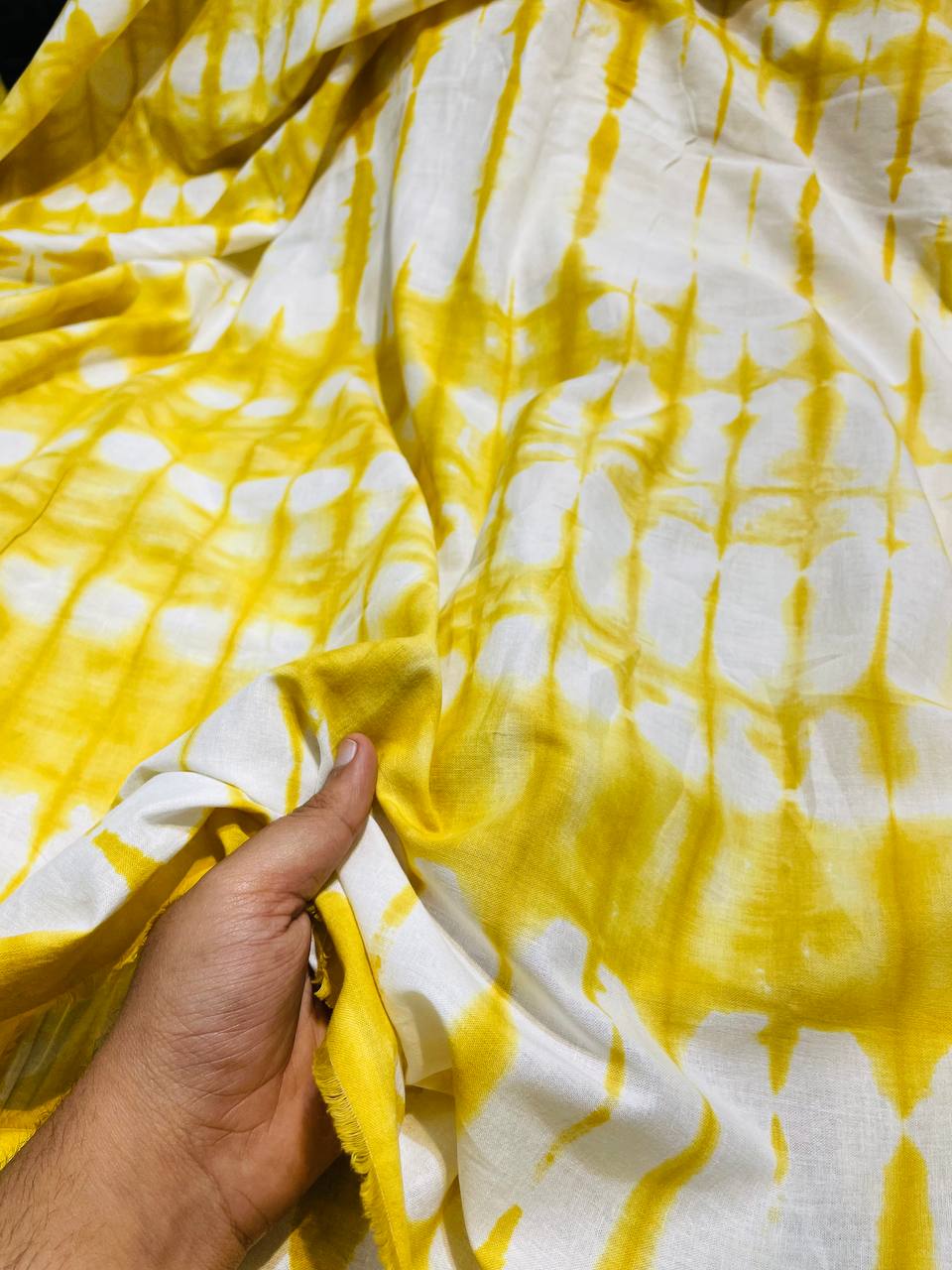 Most Premium Pure Cotton FABRIC With Fine Shibori PRINT (Big WIDTH!!)