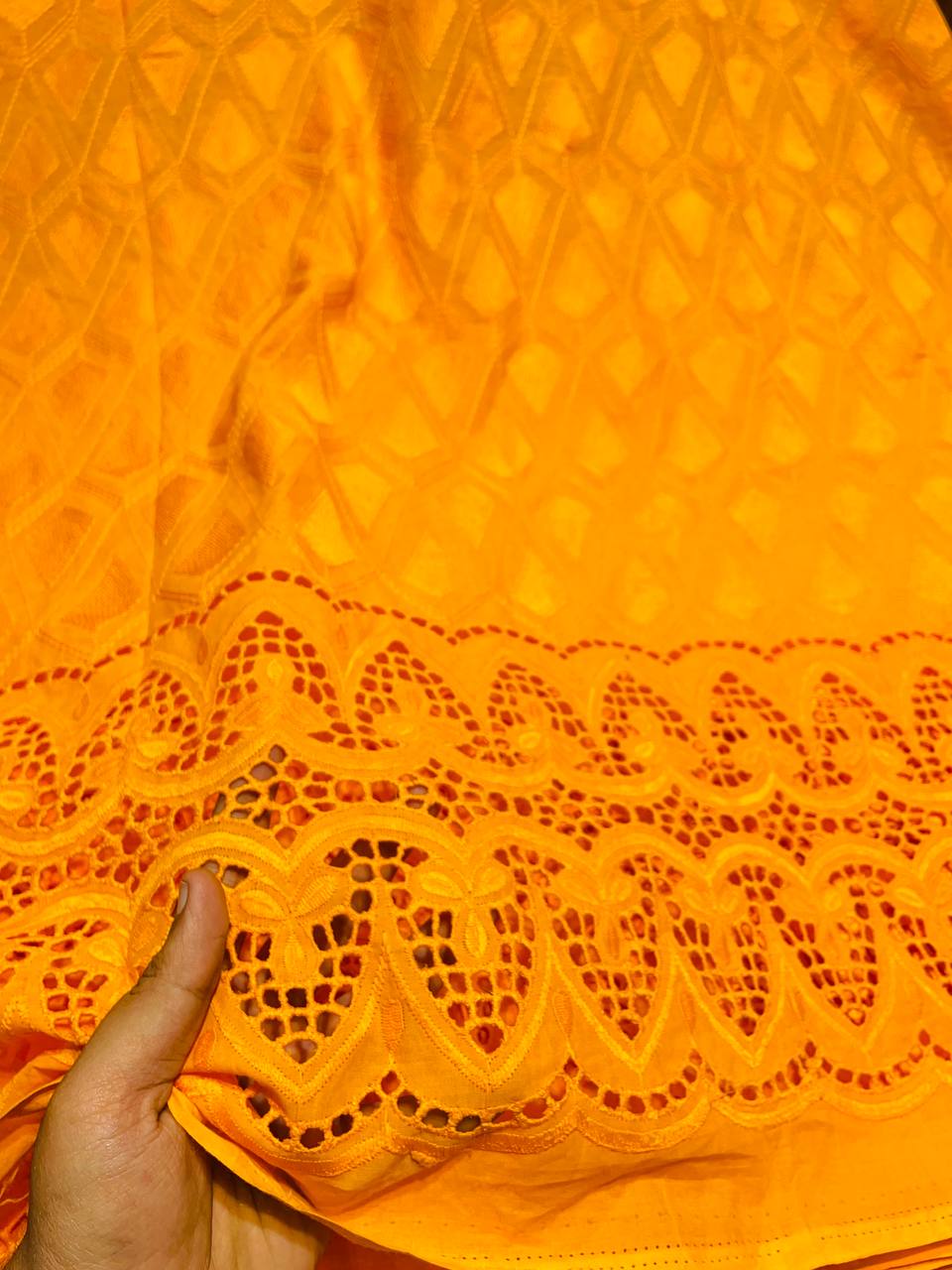 Most Premium Pure Cotton FABRIC With Fine Hakuba Chikankari Embroidery