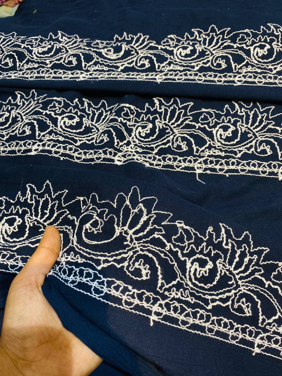Premium Pure Mul Cotton FABRIC With Fine Thread Embroidery (Big WIDTH!!)