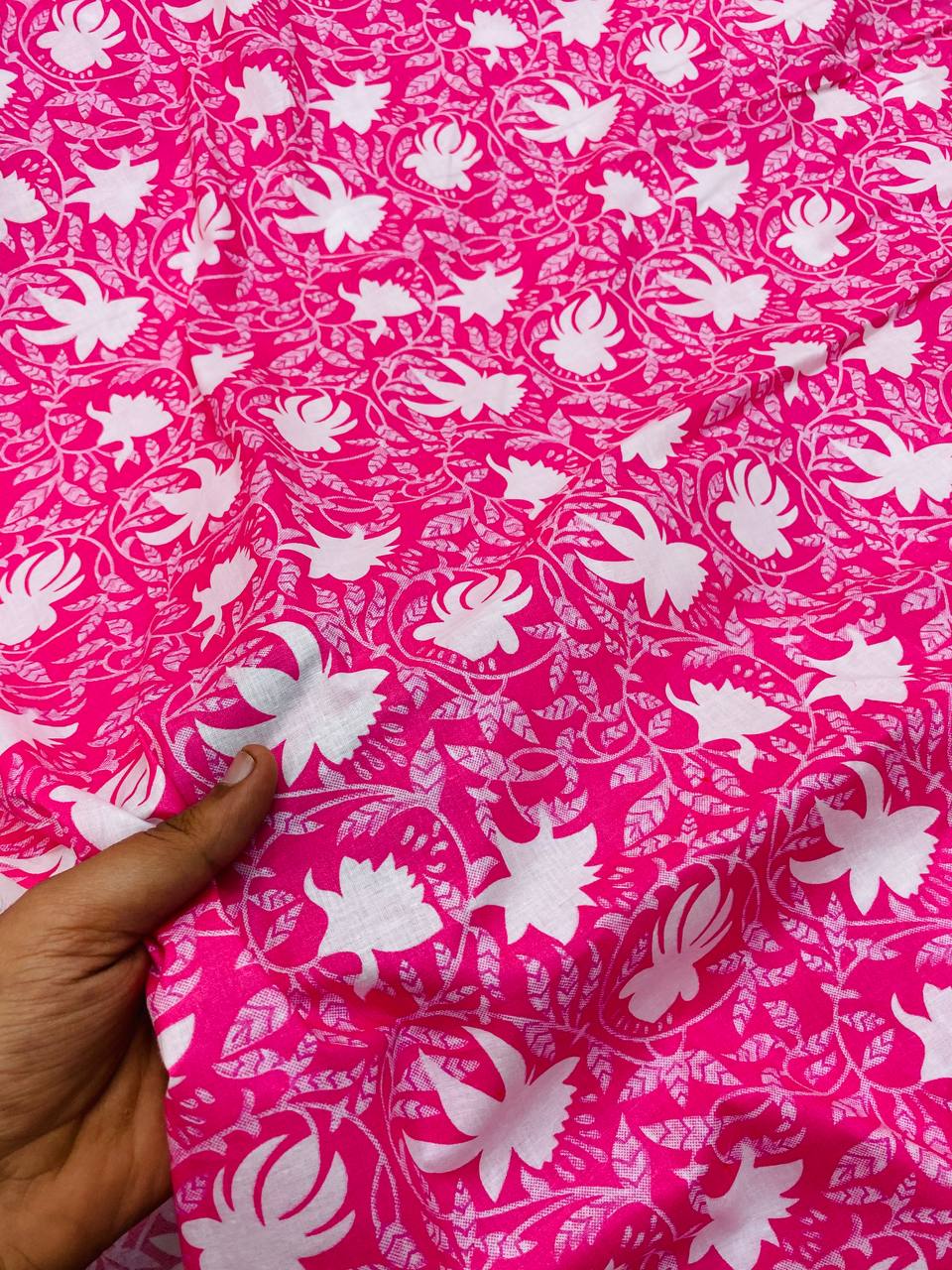 (2.5 Meter Cut SIZE) Most Premium Pure Cotton 80*80 Fabric With Digital PRINTED