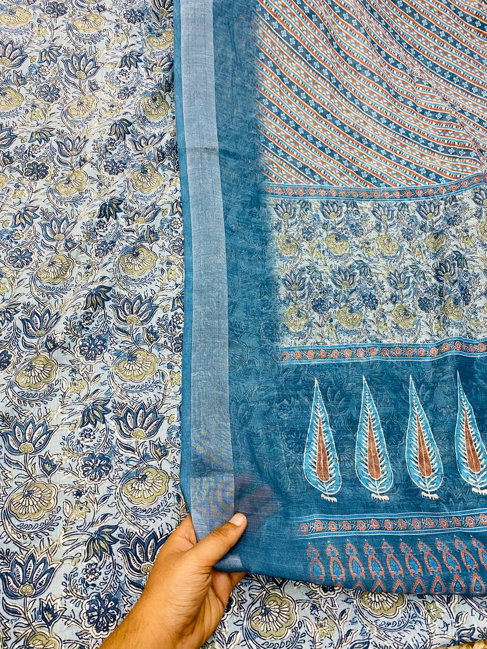 Pure Premium LINEN Cotton Suit (Shirt With Dupatta)