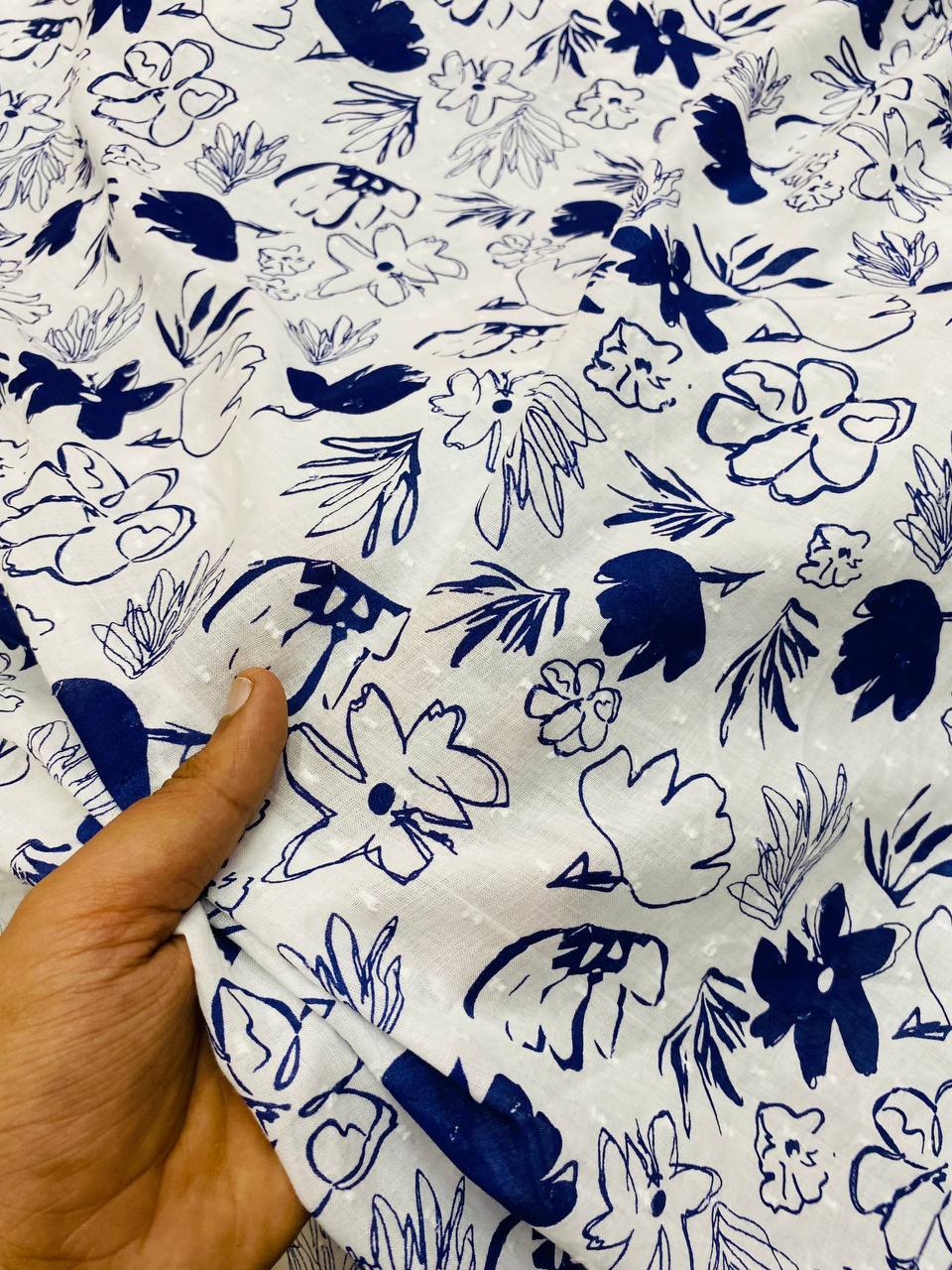 Most Premium Dobby Work On Pure Cotton Modal Digital PRINTED FABRIC (Big WIDTH!!)
