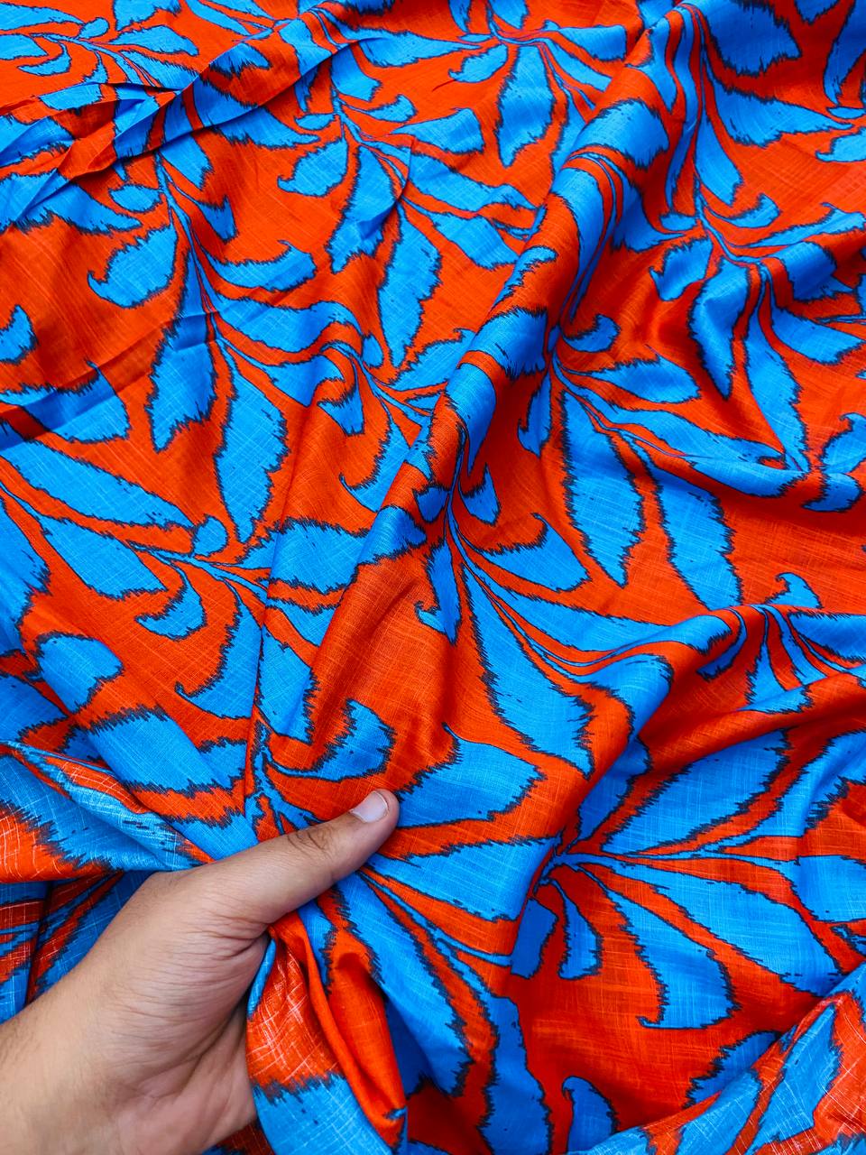 Most Premium Pure LINEN Cotton FABRIC Digital PRINTED (Big WIDTH!!)