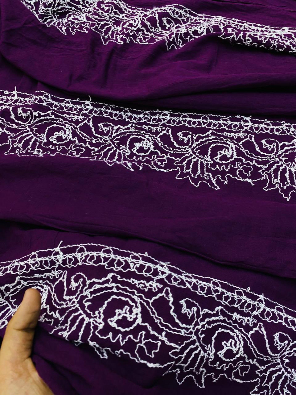 Premium Fine Thread Embroidery On Pure Mul Cotton FABRIC (Big WIDTH!!)