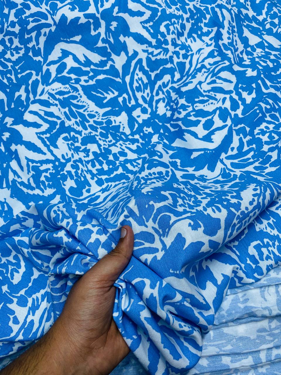 Most Premium Pure Viscose LINEN Cotton FABRIC Printed (Big WIDTH!!)