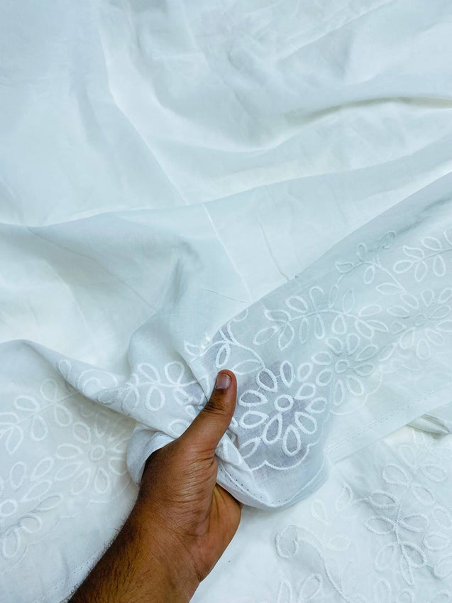 Most Premium Pure Mul Cotton Fine Embroidery (Dyeable Also)
