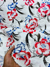 Premium Fine Hakuba Chikankari On PRINTED Pure Cotton 80*80 FABRIC (Big WIDTH!!)