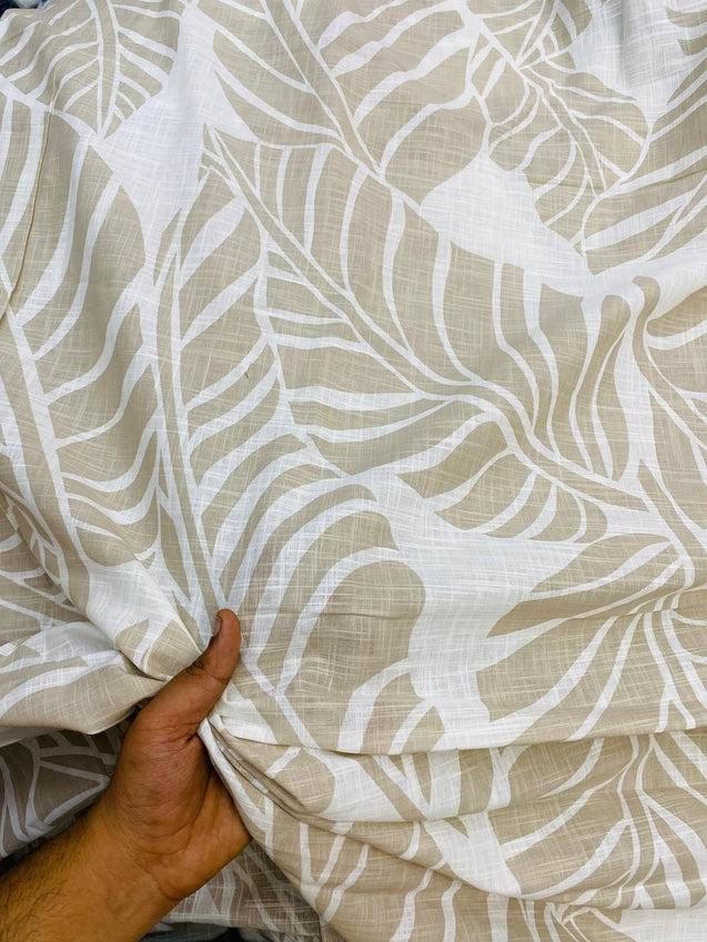 Most Premium Pure LINEN Cotton Fabric With Digital PRINTED (Big WIDTH!!)
