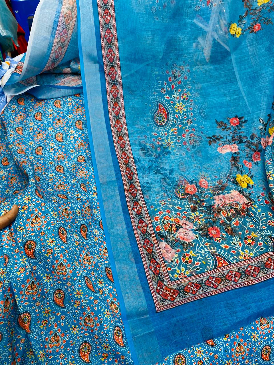 Pure Premium LINEN Cotton Suit (Shirt With Dupatta)