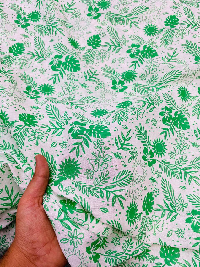 Most Premium Pure LINEN Cotton Fabric With Digital PRINTED (Big WIDTH!!)