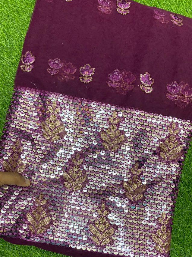 PREMIUM EMBROIDERED Fabric On SALE Cut Size Of. 5 Meter