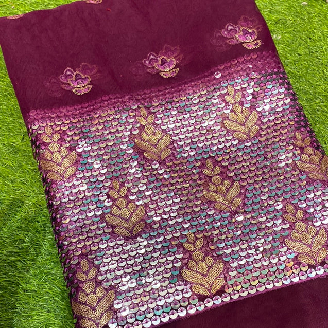 PREMIUM Embroidered Net Fabric On SALE Cut Size Of 5Meter