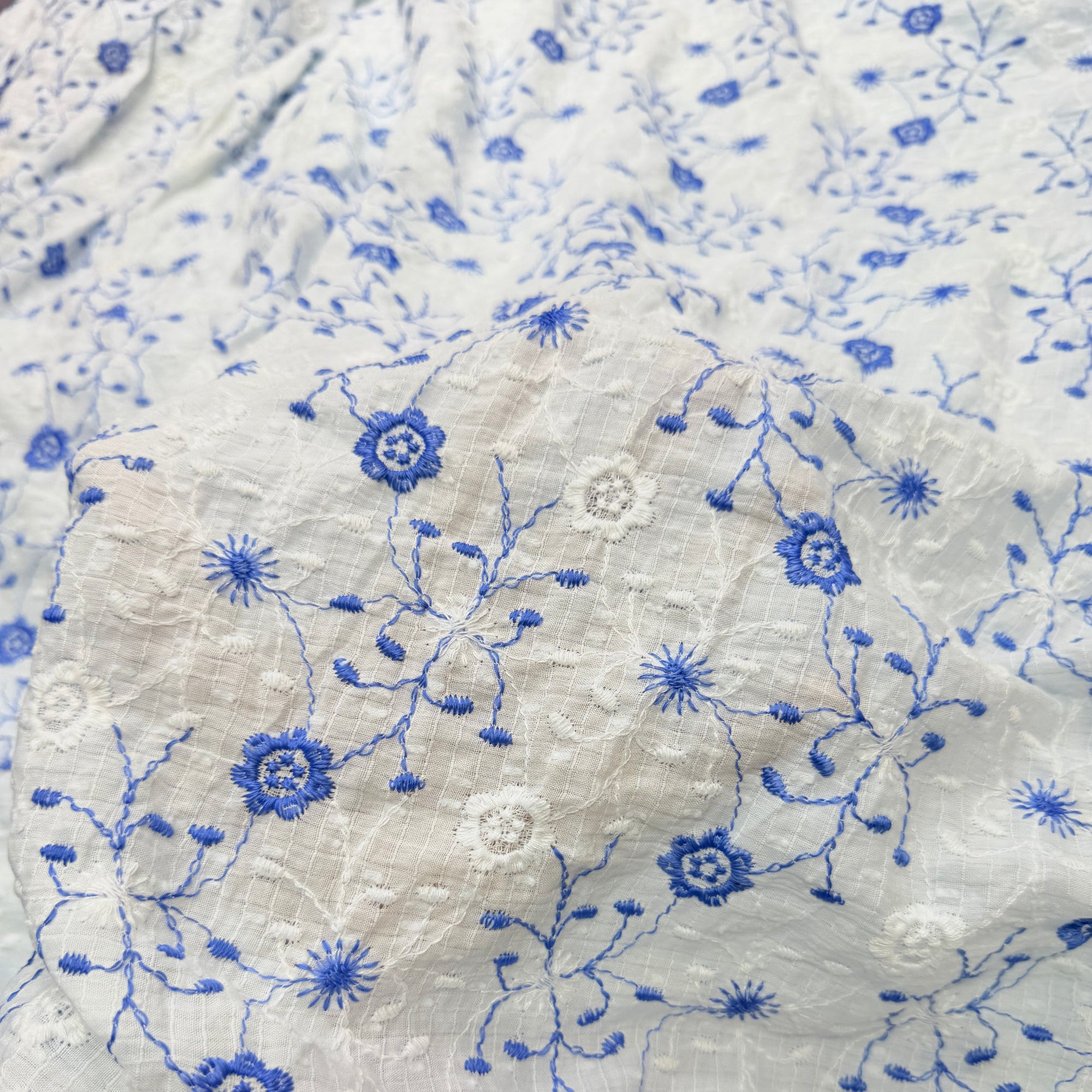 Most Premium Pure Fine Thread Embroidery Cotton Fabric (Big WIDTH!!)