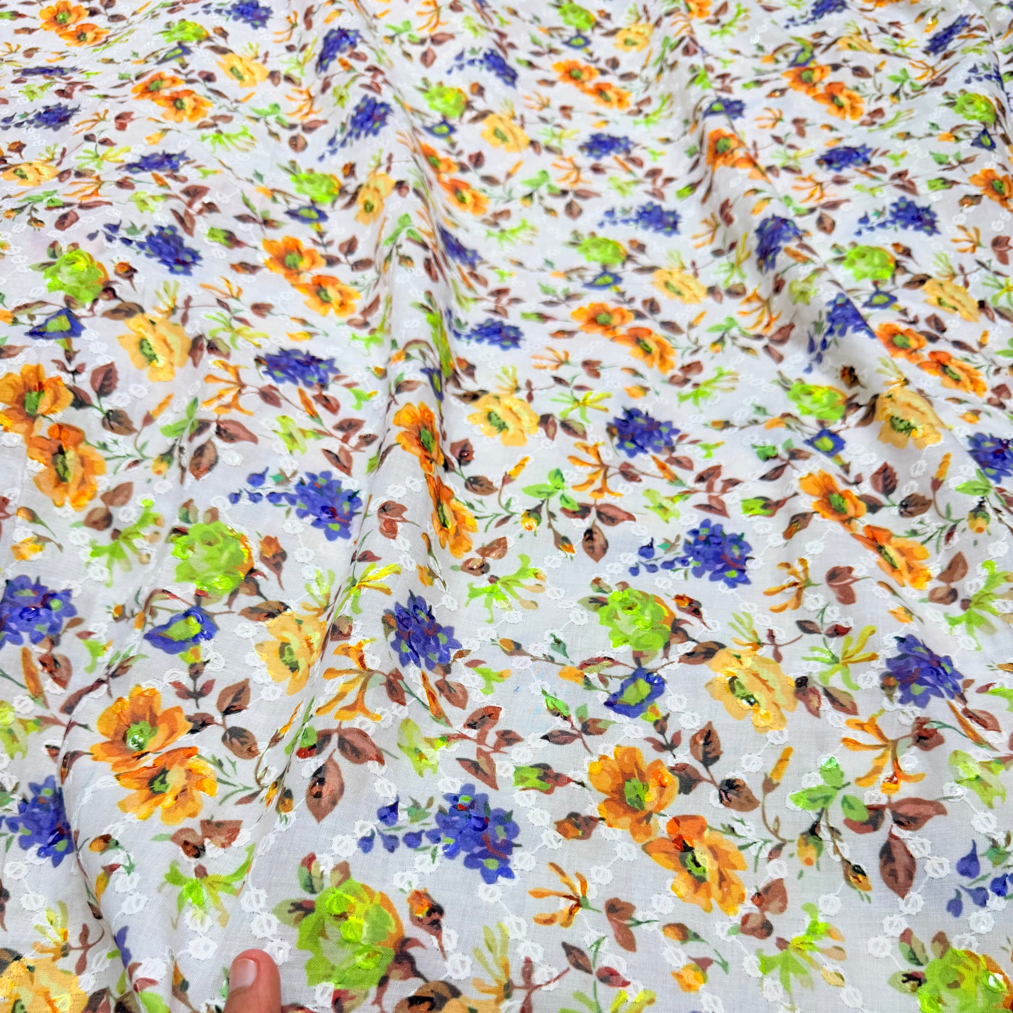 Most Premium Pure Cotton Sequin Lakhnawi Printed (Big WIDTH!!)