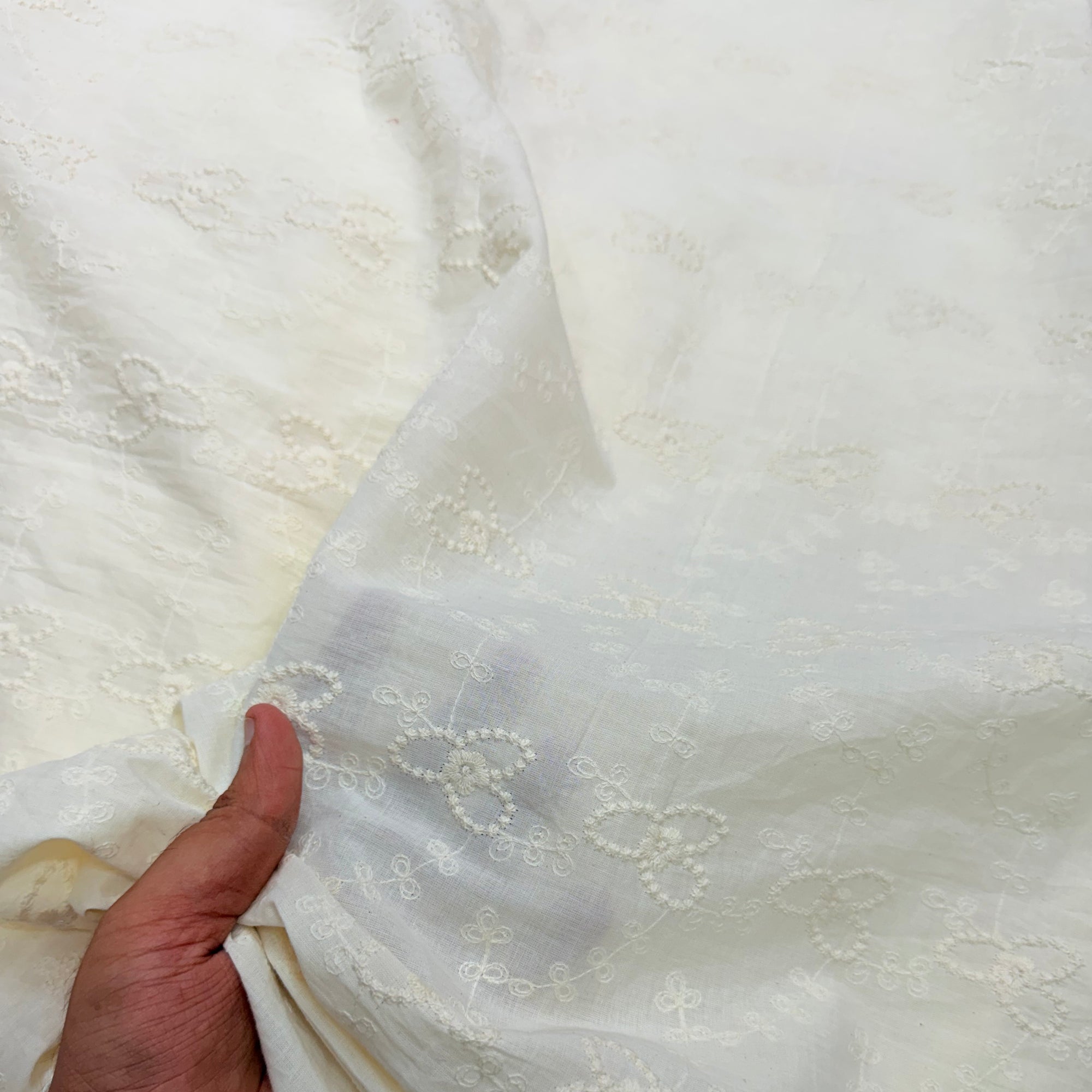 Most Premium Pure Cotton Hakuba Chikankari Dyeable (Big WIDTH!!)