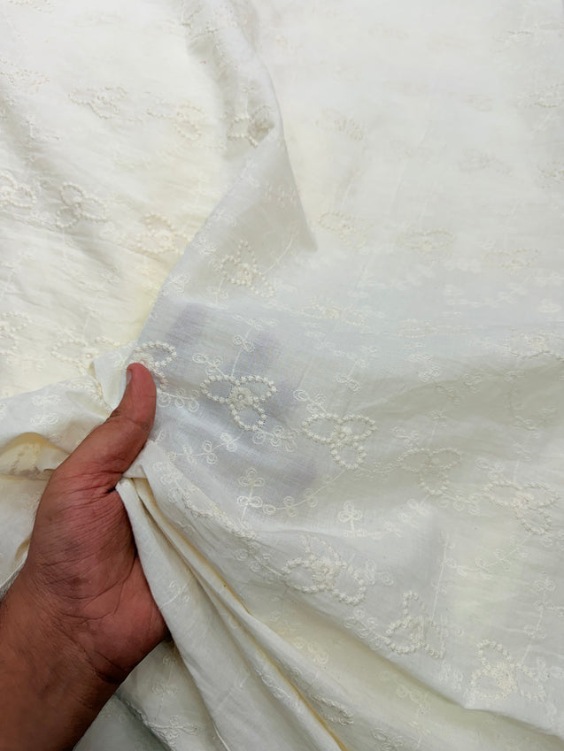 Most Premium Pure Cotton Hakuba Chikankari Dyeable (Big WIDTH!!)