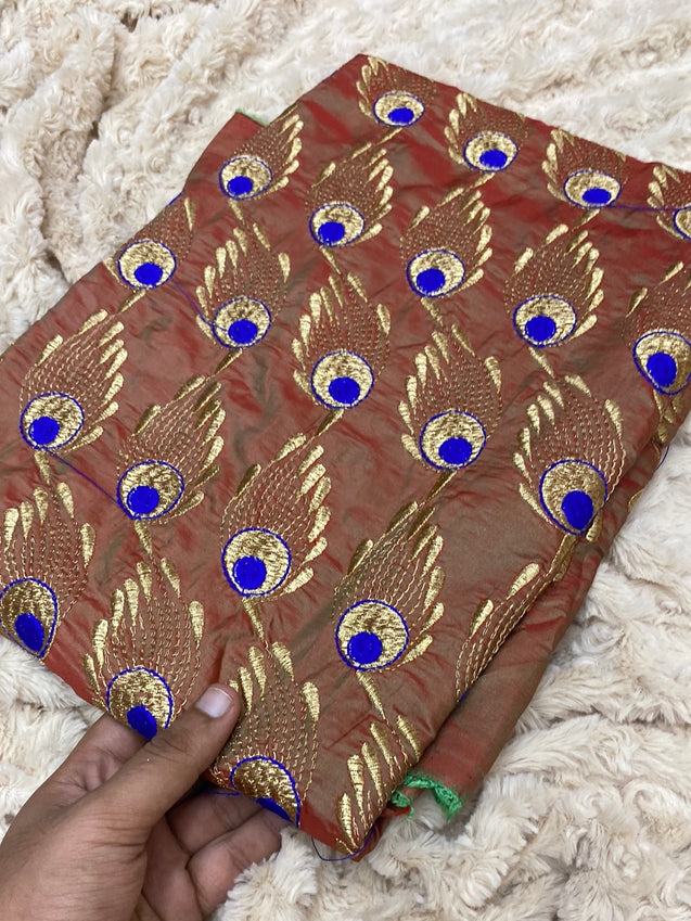 PREMIUM PURE EMBROIDERED SILK FABRIC On SALE Cut Size Of. 1.40 Meter