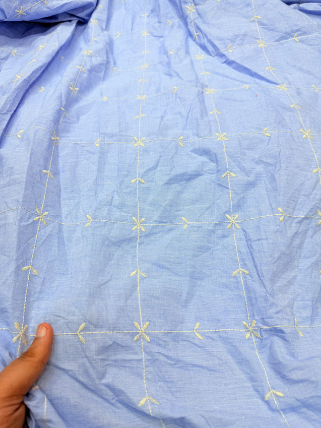Most Premium Pure Hakuba Chikankari Cotton Fabric (Big WIDTH!!)