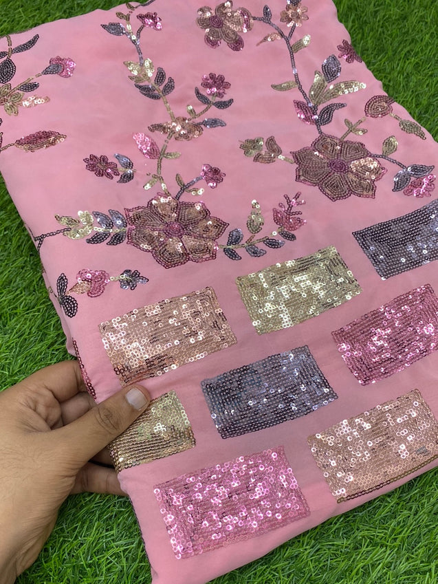 PREMIUM EMBROIDERED Fabric On SALE Cut Size Of. 2.50 Meter