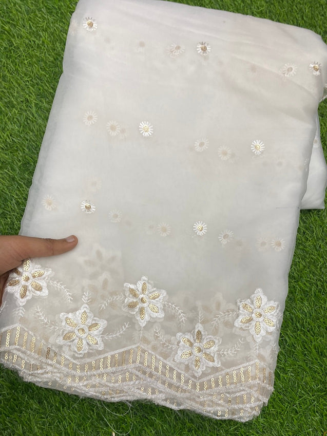 PREMIUM EMBROIDERED Fabric On SALE Cut Size Of. 9 Meter