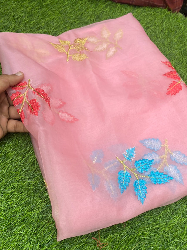 PREMIUM EMBROIDERED Organza Fabric On SALE Cut Size Of. 2 Meter