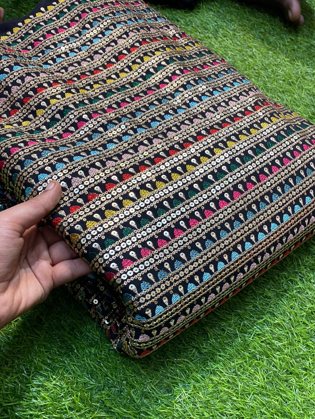 Premium Pure Quality Of Georgette With Multi Color Threads Embroidery ( ONION PINK )