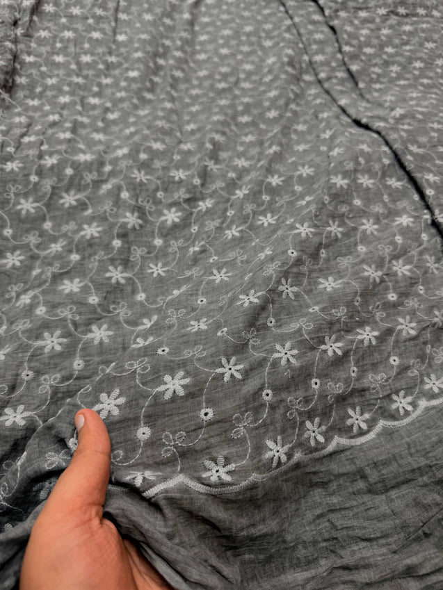 Most Premium Pure Hakuba Chikankari Cotton Fabric (Big WIDTH!!)