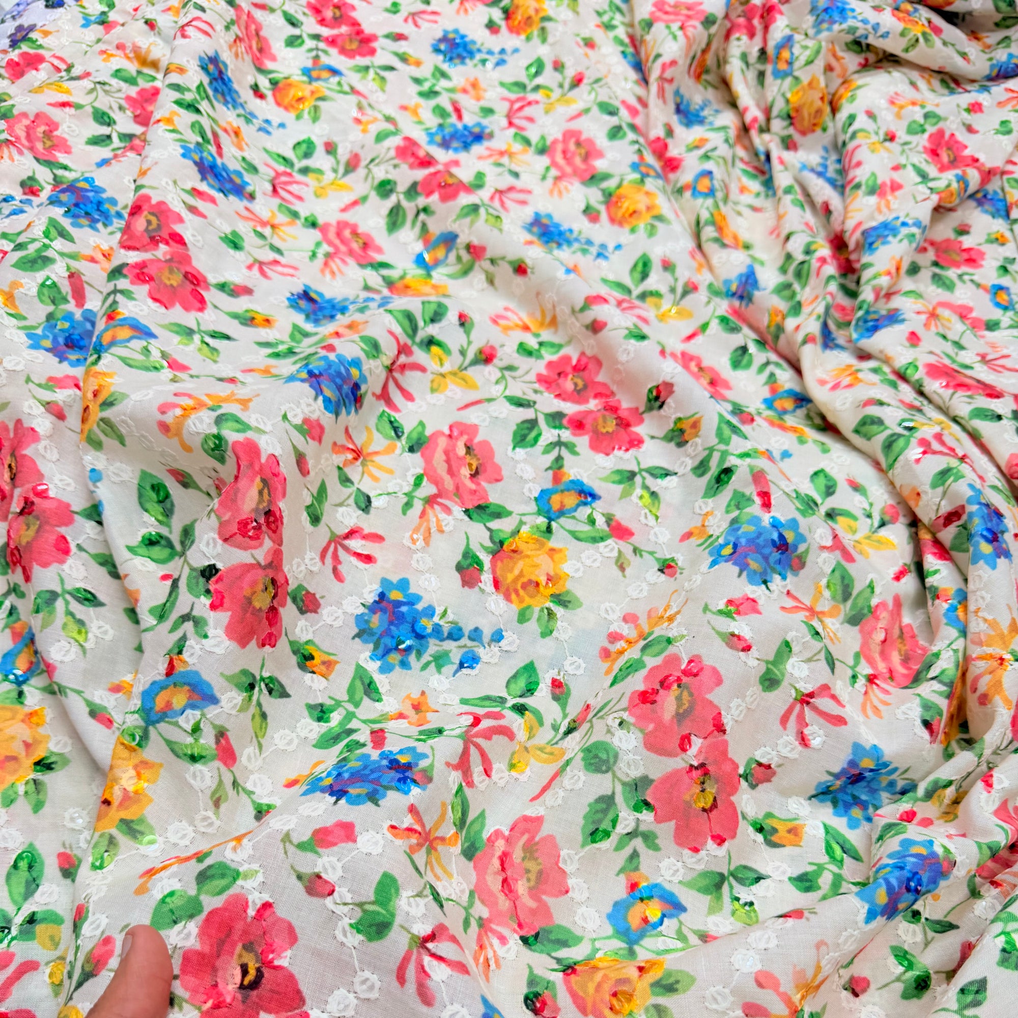 Most Premium Pure Cotton Sequin Lakhnawi Printed (Big WIDTH!!)