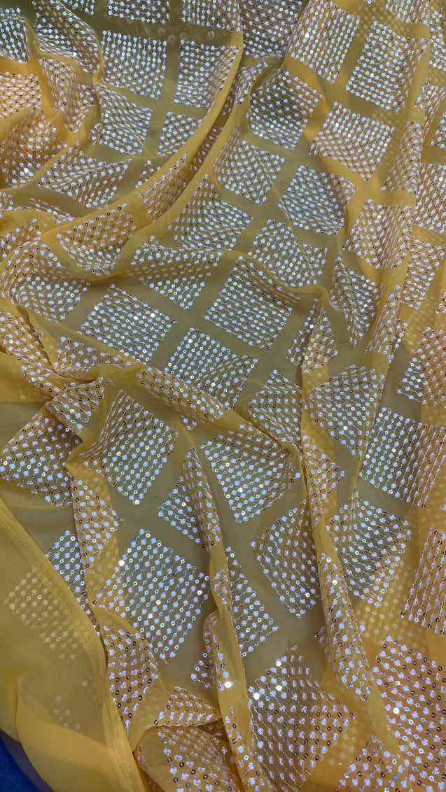 PREMIUM EMBROIDERED GEORGETTE Fabric On SALE Cut Size Of. 2 Meter