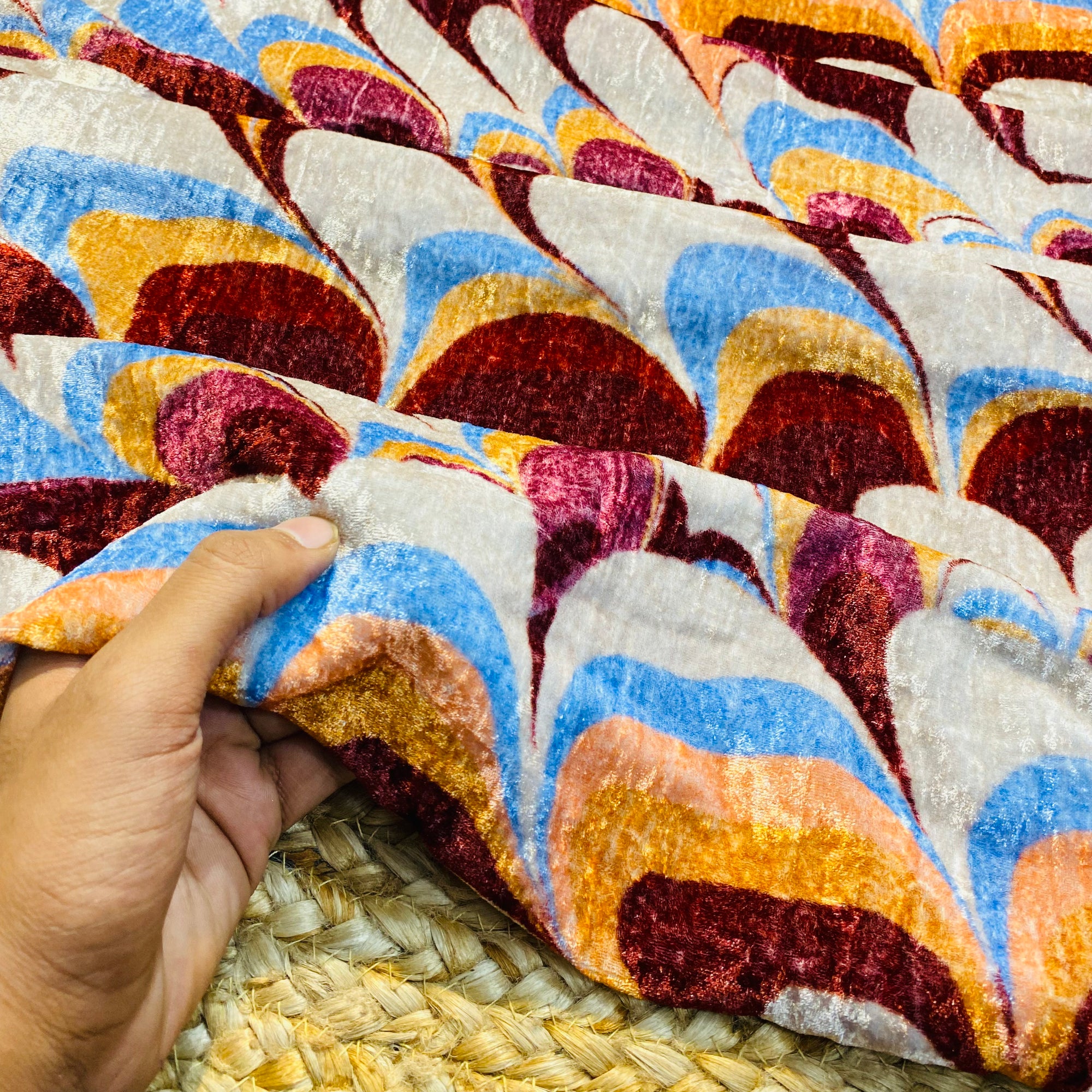 Most Premium Quality Printed Imported Velvet 11000