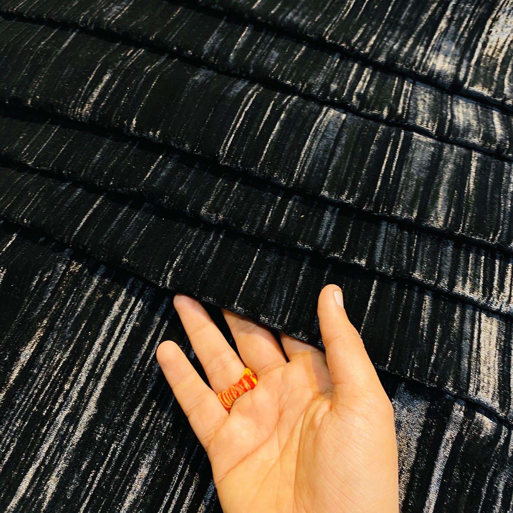 Premium Imported Crushed Velvet 9000 FABRIC - BLACK