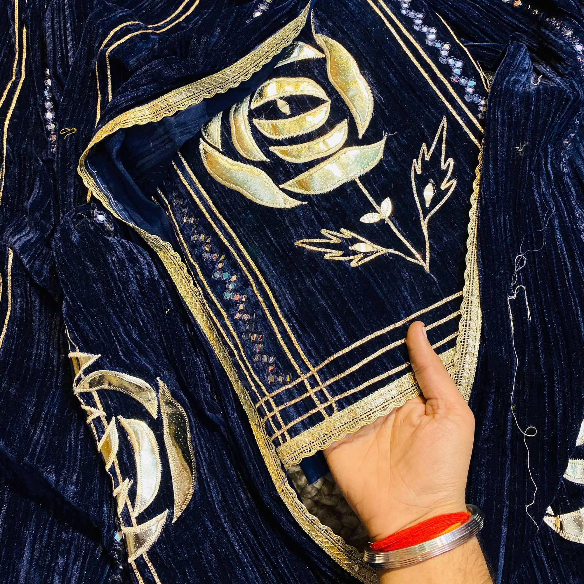 Most Premium Imported Crushed Velvet Fabric Complete Suit