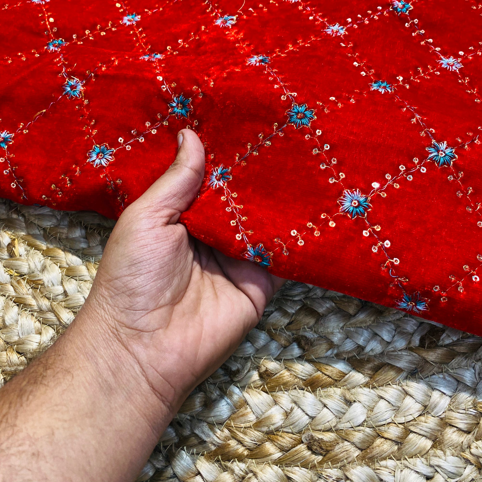 On SALE - Most Premium Velvet 9000 Embroidered FABRICS (2.5 Meter Cut Size)