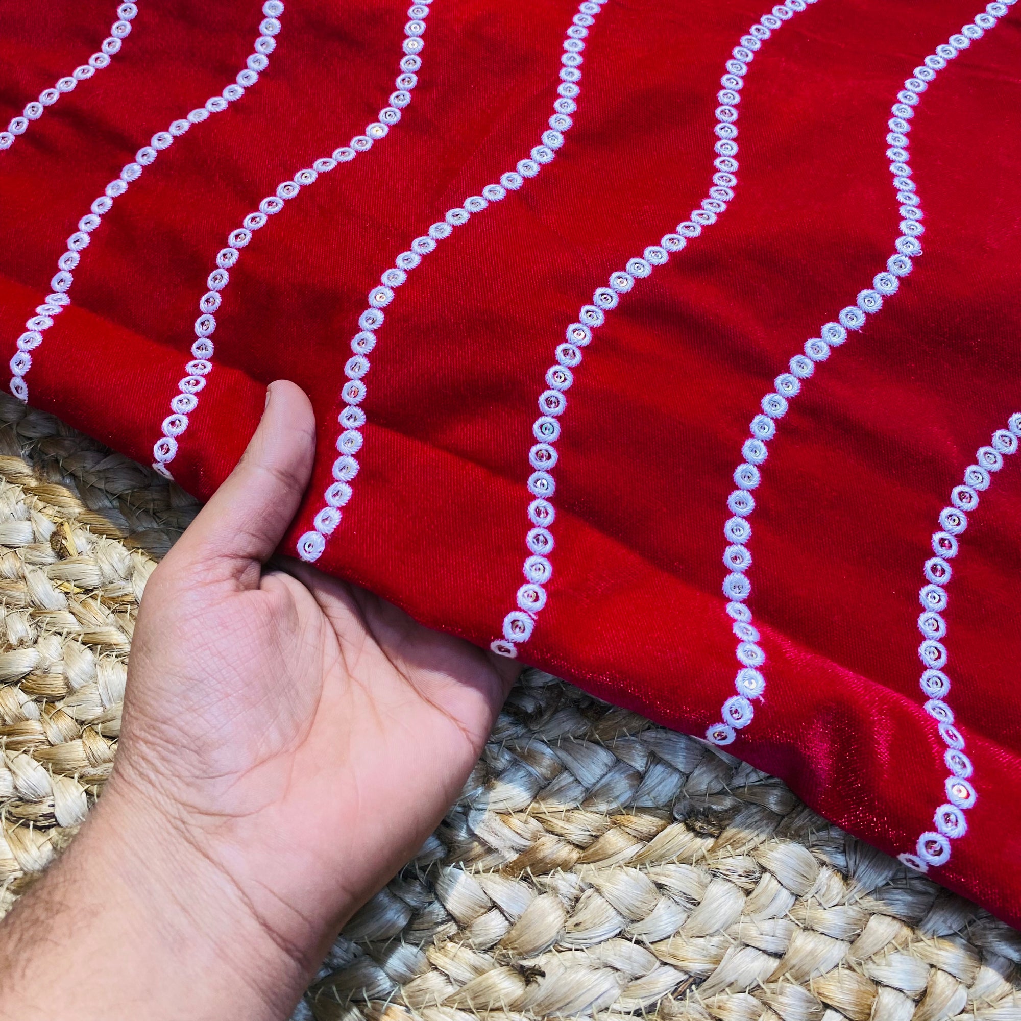 On SALE - Most Premium Velvet 9000 Embroidered FABRICS (2.5 Meter Cut Size)