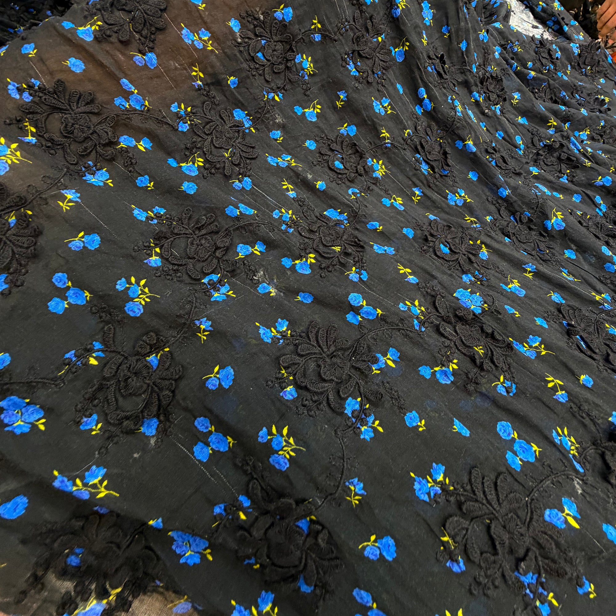 Most Premium Pure Cotton 3D Work PRINTED FABRIC