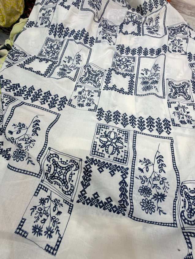 Most Premium Pure Mul Cotton Fine Embroidery (Big Width)