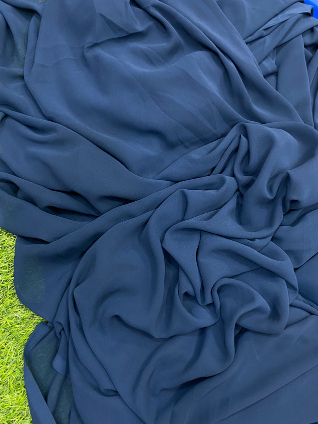 Most Premium Quality Of Soft FABRICS- GEORGETTE Soft Fabric ( DARK BLUE )