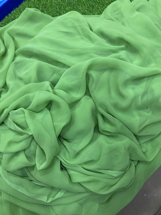 Most Premium Quality Of Soft FABRICS- GEORGETTE Soft Fabric ( Green )