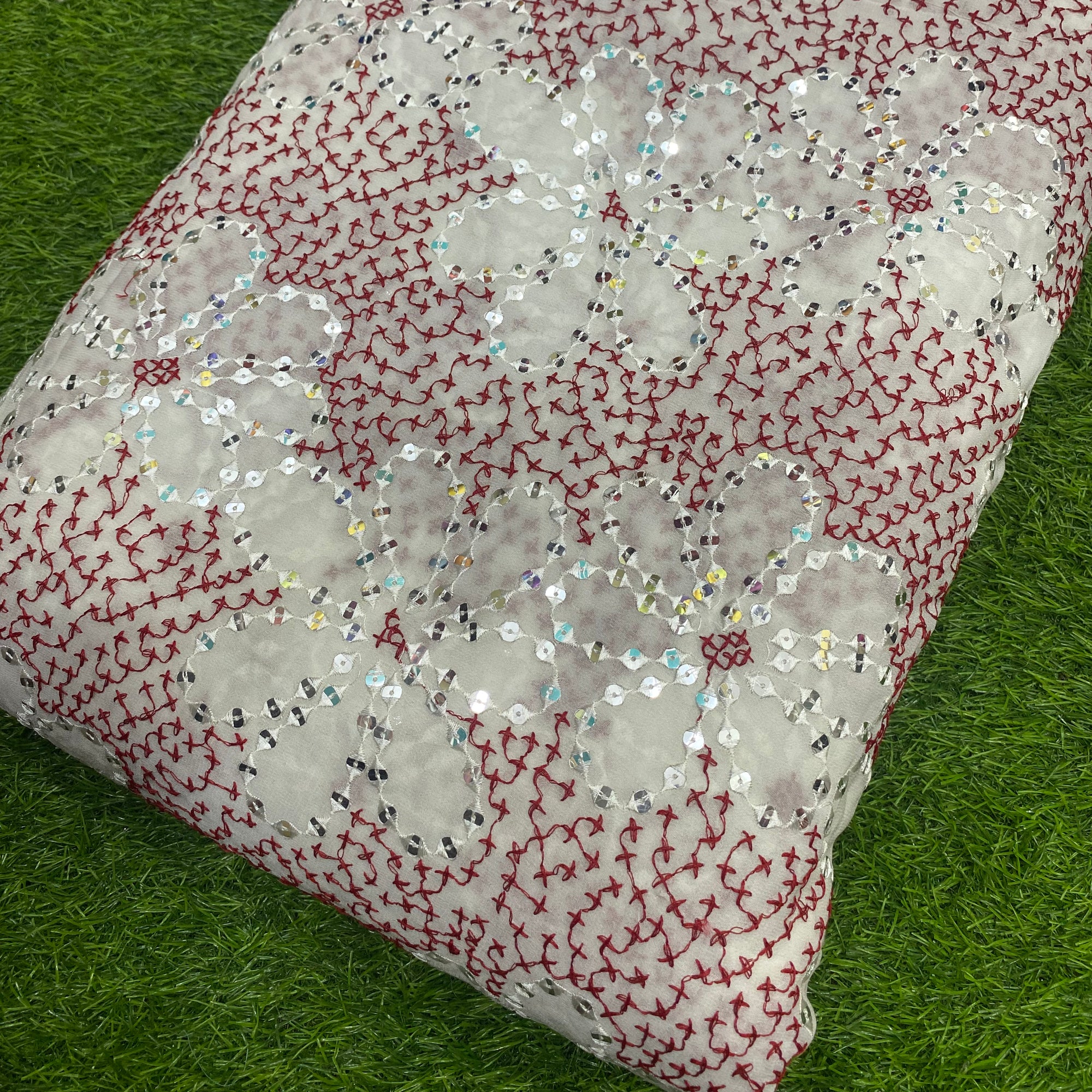 Premium Pure Viscose Dyeable Quality Of Georgette With Sequin Embroidery