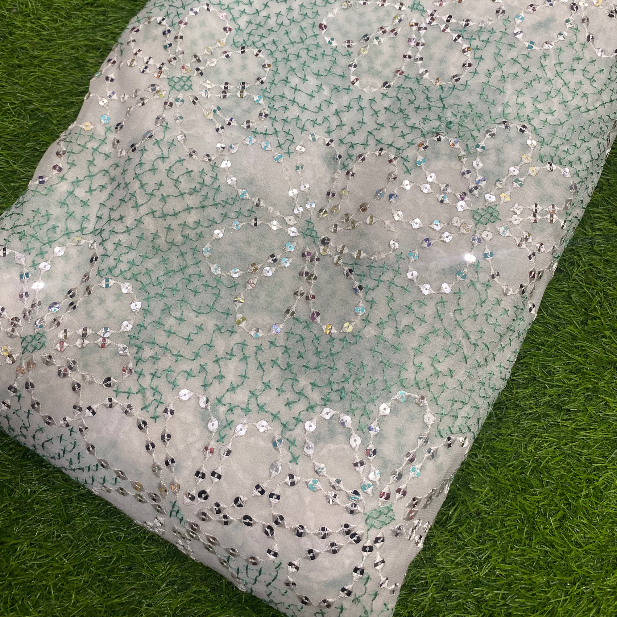 Premium Pure Viscose Dyeable Quality Of Georgette With Sequin Embroidery