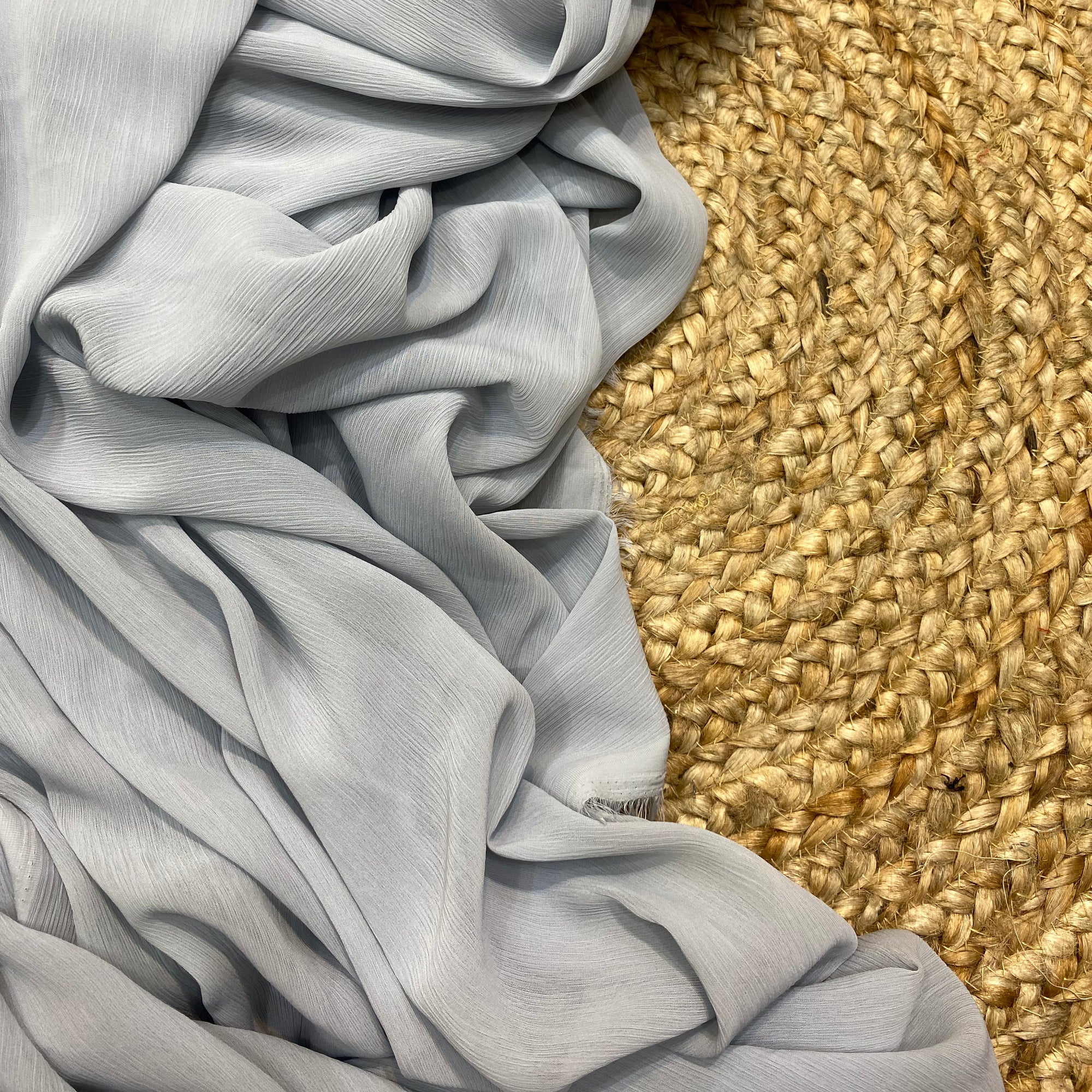 Most Premium Quality Of Pure Chinon Chiffon Fabric - Big Width (Grey)