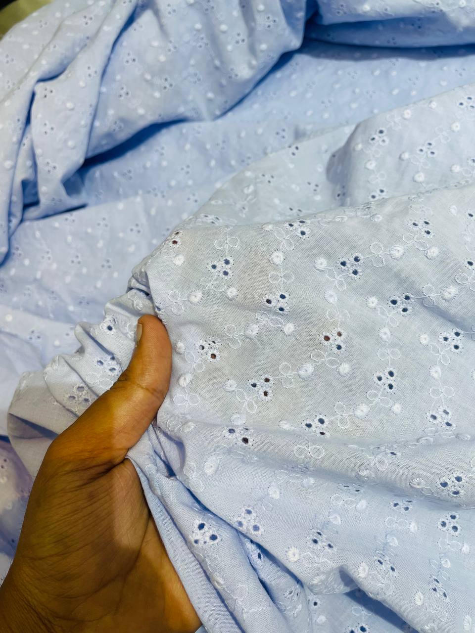 Premium Pure Lakhnawi & Habuka Chikankari Work On Pure Cotton Modal Fabric (Big WIDTH!!)