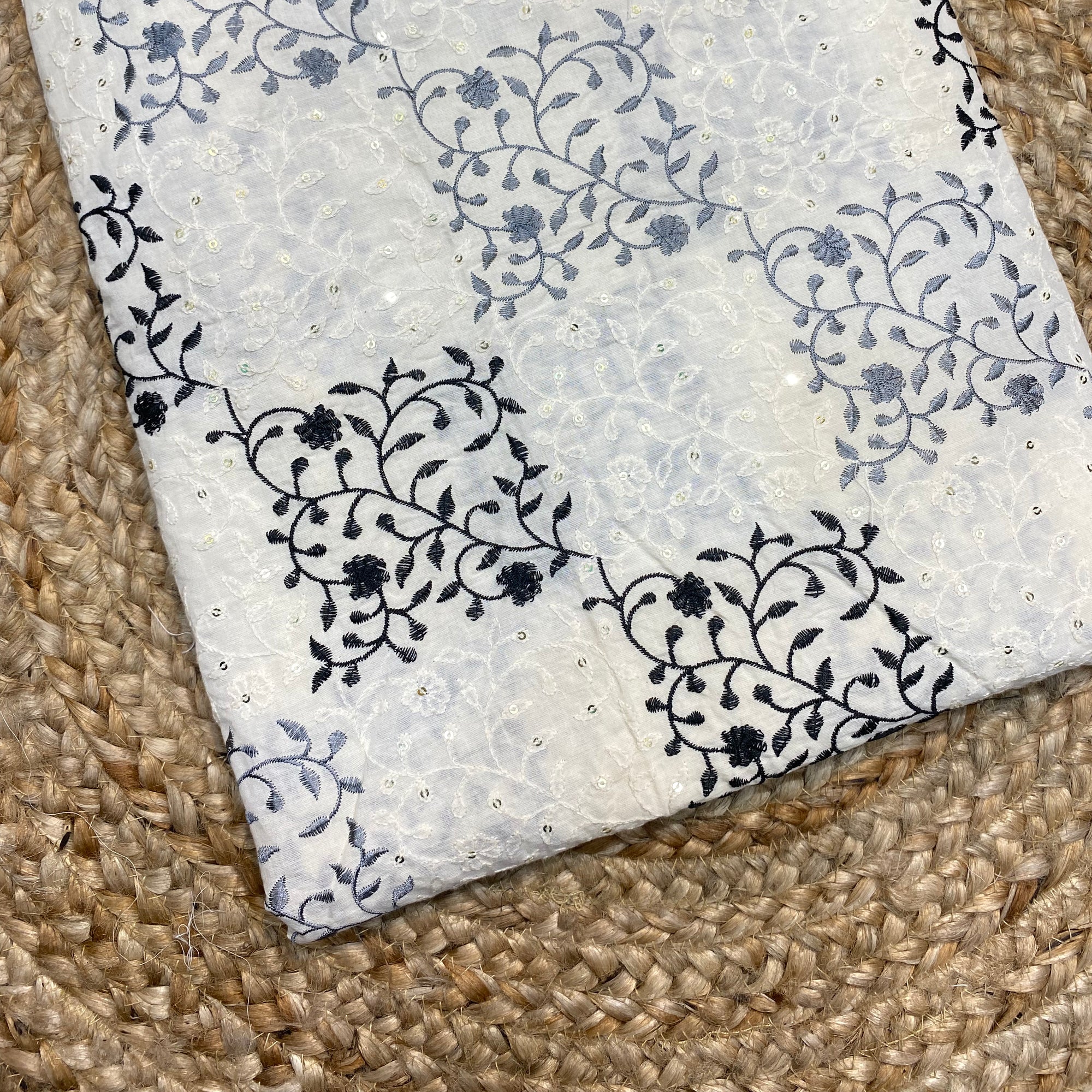 (SALE Prices) Most Premium Pure Quality Of Kora Cotton Fabric - Fine Thread Embroidery