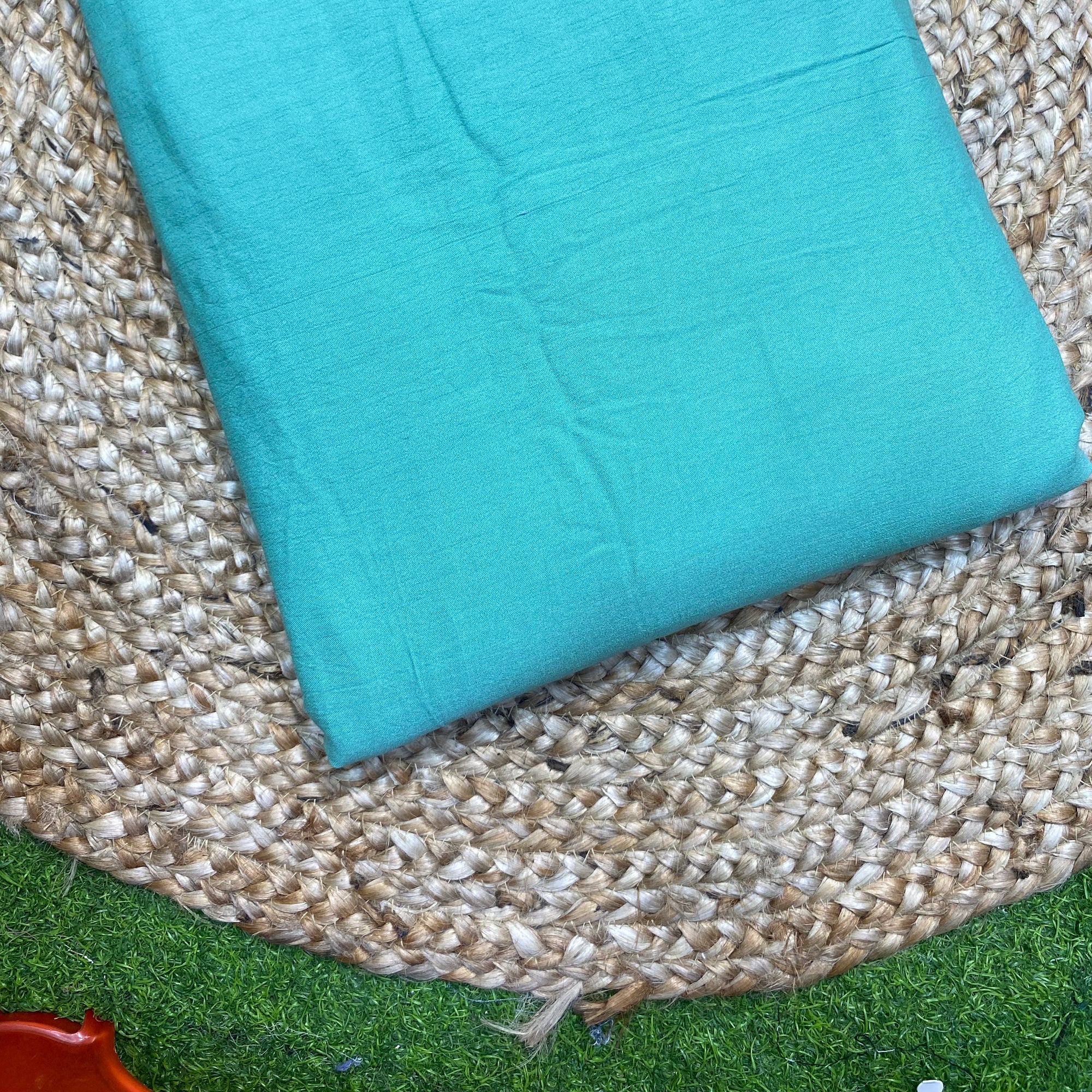 Big Width - Most Premium Imported Cotton Fabric - Viscose Wrinkle Rayon Fabric (Sea Green)