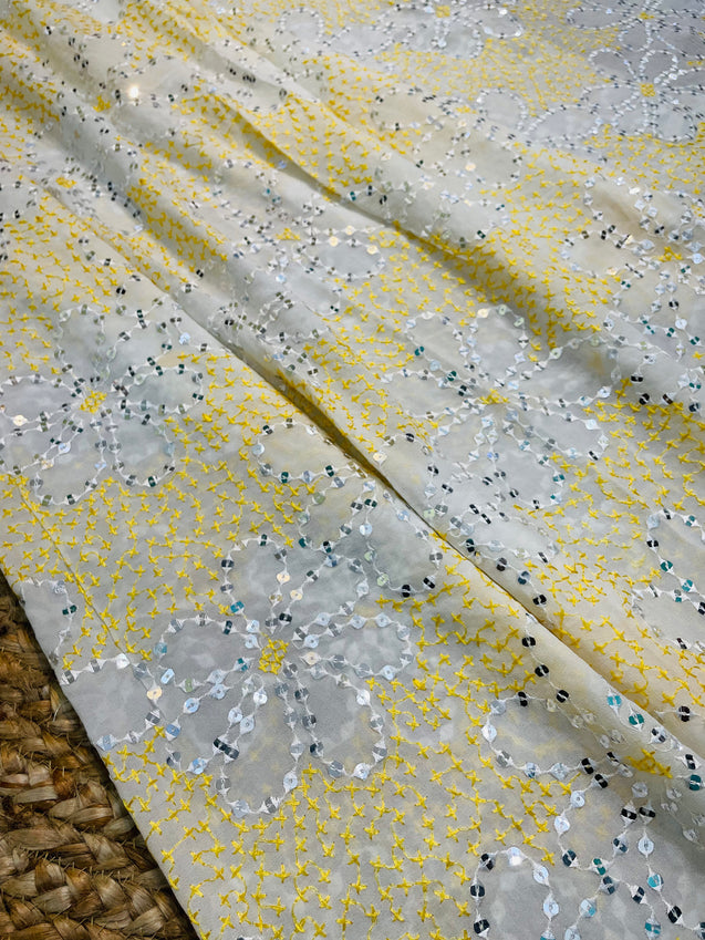 SALE Prices - Premium Quality Georgette Fabric With Sequin Embroidery