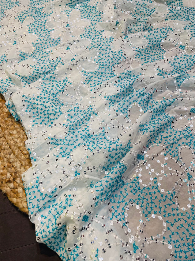 SALE Prices - Premium Quality Georgette Fabric With Sequin Embroidery