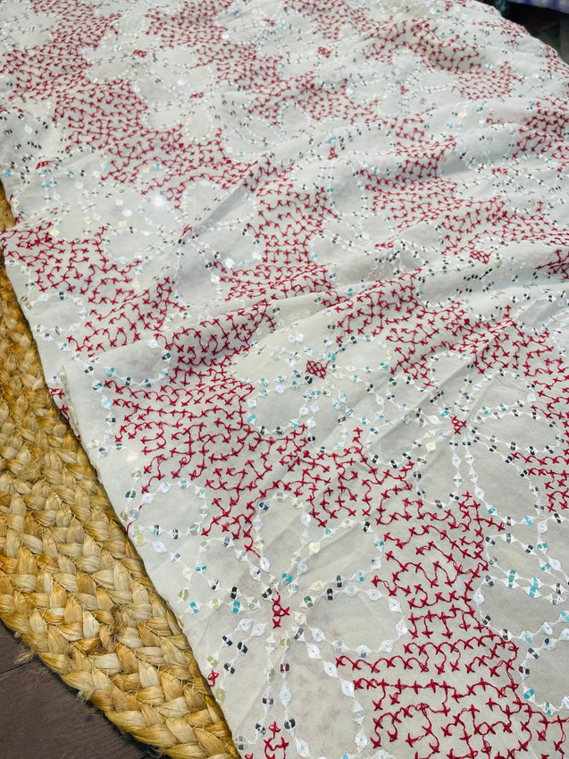 SALE Prices - Premium Quality Georgette Fabric With Sequin Embroidery