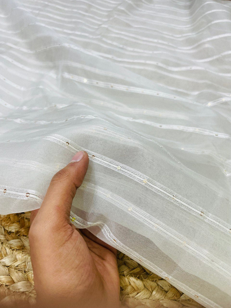 ON SALE - Premium BANARASI Organza Pure DYEABLE Fabric