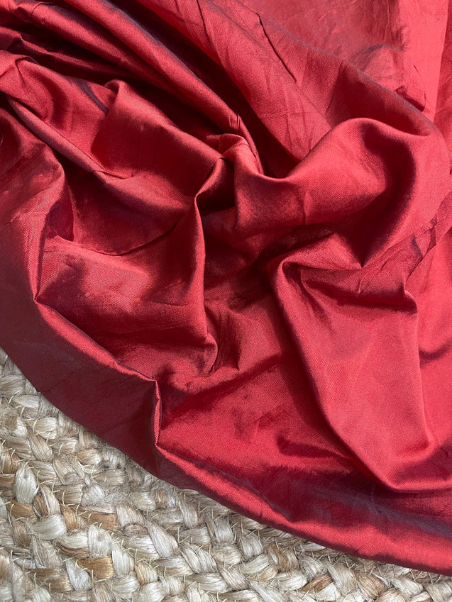 (On SALE Prices) Plain Tapeta Silk Fabric Big WIDTH!! - Two Tone Red